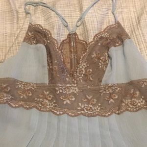 Baby blue lace slip dress